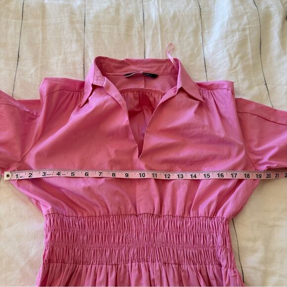 Zara Pink Poplin Mini Dress Collared Viral - Picture 4 of 11